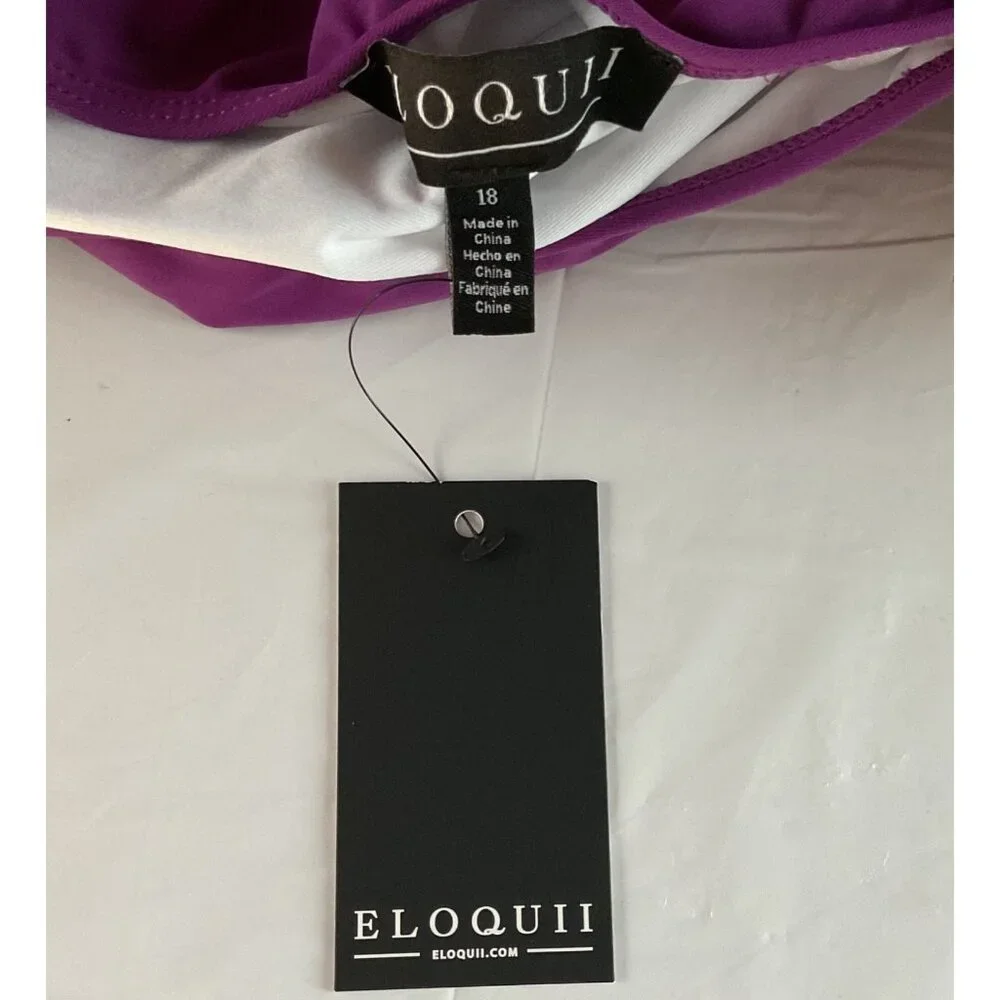 NWT Eloquii Womens One-Shoulder Purple  Tortoise Ring Accent Sz 18 NEW - Picture 6 of 7